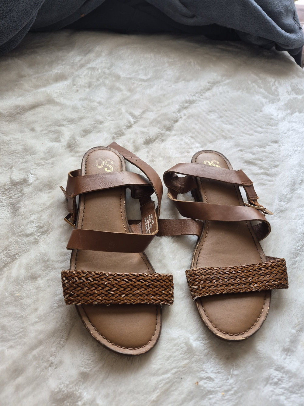 SO Brown Braided Strap Women’s Sandals